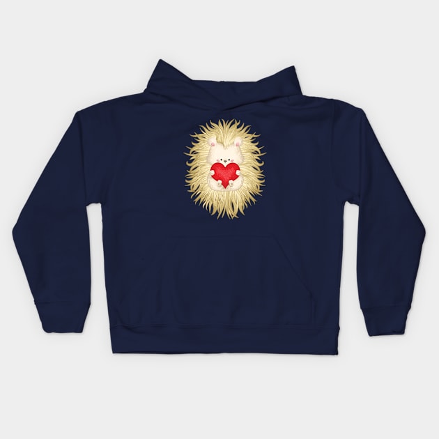 Hedgehog Love Kids Hoodie by Khotekmei